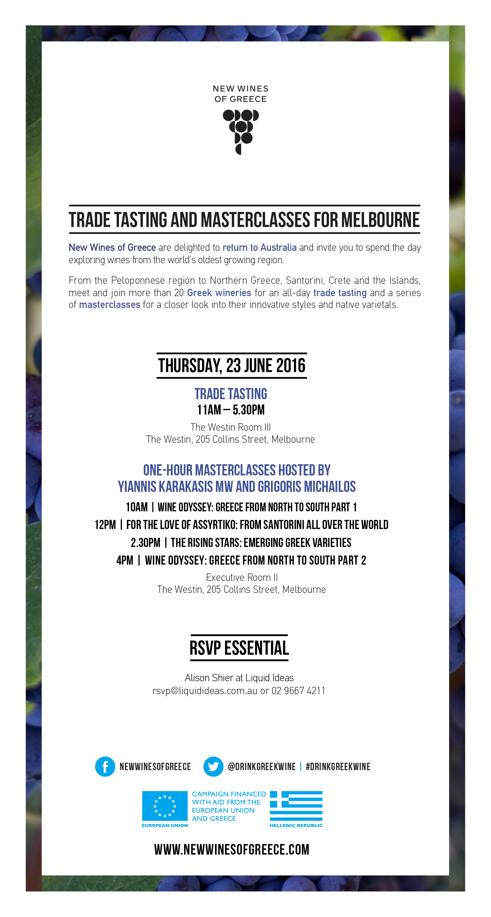 Trade tasting and masterclasses for Melbourne